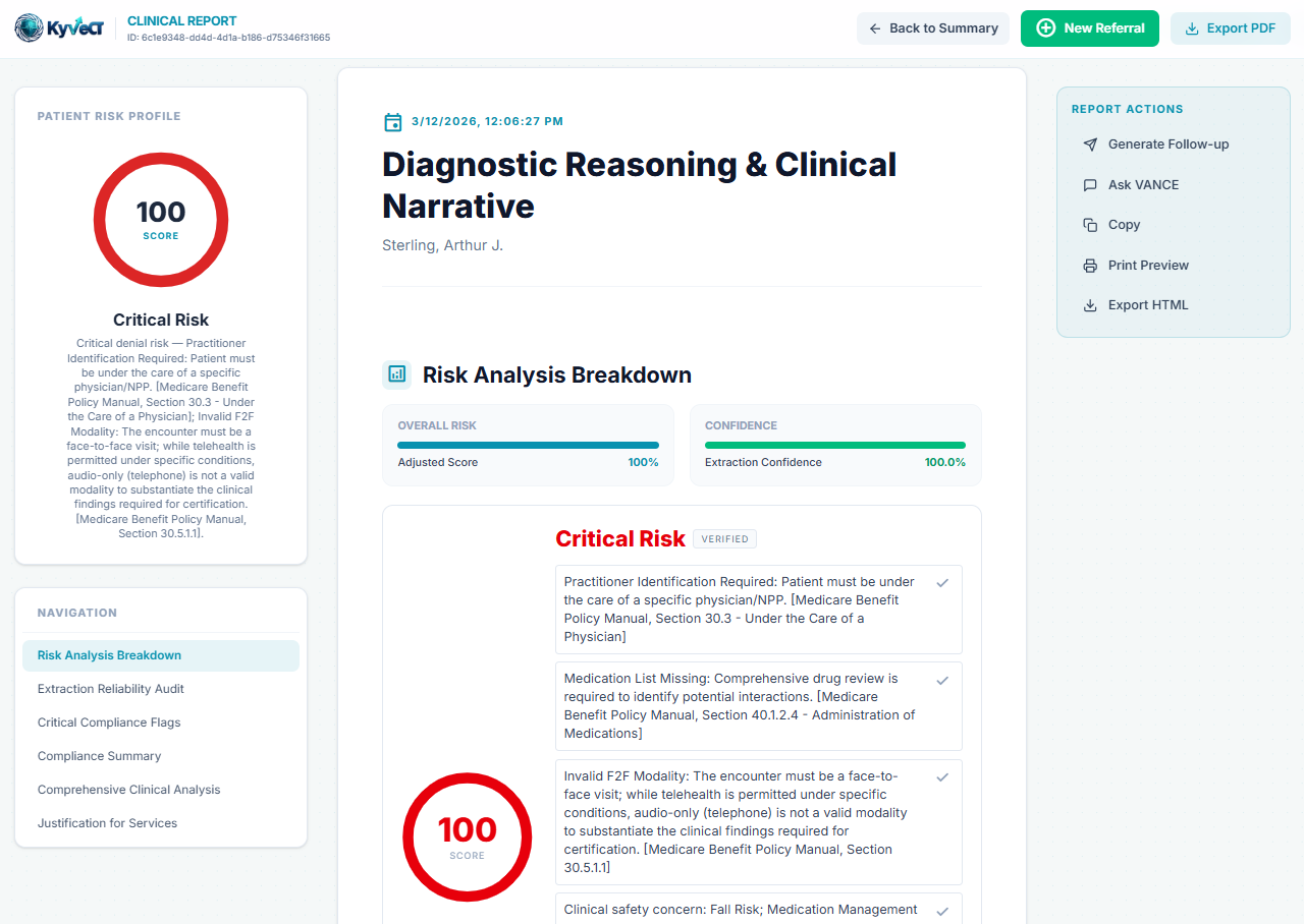 Sample KyVeCT referral analysis report